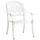 2x Cast Aluminium Chairs Outdoor Garden Patio Dining Bistro Seat Chair White