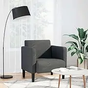 Sofa Chair Fabric Corduroy Dark Seat Grey Living Room, Single Chairs Space Modern 54 cm