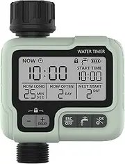 Ausale Digital Water Timer, Sprinkler Timer Programmable, Garden Hose Timers for Watering Large LCD Display, Manual Irrigation Mode, IPX5 Waterproof Lawn Patio Farm (One Outlet)