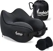 anzhixiu Travel Pillow- Neck Pillow for Travel-Large Size for Over 180cm People,Unique Neck and Head Back Support Travel Pillows for Sleeping Airplanes,Memory Foam Filling, Black¡­