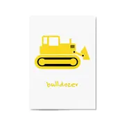 Yellow Digger Boys Bedroom Nursery Wall Art