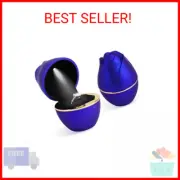 iSuperb Blue Ring Box LED Ring Case Rose Jewelry Box for Proposal Engagement Wed