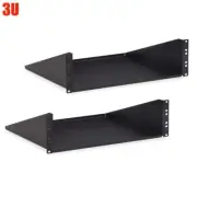 2 Pcs 3U 19" Cantilever Server Shelf Shelves Rack Mount Steel Black 16" Deep