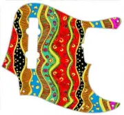 J BASS 5 STRING Graphic Pickguard to fit Fender Bass Guitar Pop Art Pattern