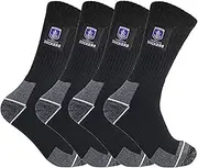 [AFL] Fremantle Dockers Heavy Duty Work Boot Suppoerter Socks 4 pair | Australian Football League (Men's Sizes, Black)