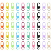 50 PCS Colorful Snap Hooks 10 Colors Lobster Claw Clasps Swivel Key Chain Hoo...