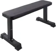 Fitness Weight Workout Bench, Flat Barbell Home Gym Exercise Equipment, Black