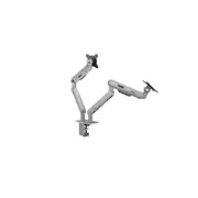 AOC AM420S Dual Mount Sliver 2-9kg per Arm, 17-34' VESA 75 and 100. Clamp and Grommet mount, Mechanical Spring, Monitor Arm