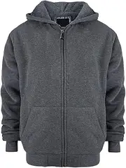 [LeeHanTon] Boys Sweatshirts Thick Zip Up Hoodie - Casual Sherpa Lined Winter Kids Coat Activewear Size 8-16