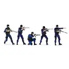 1/64 Scene Props Figure Anti-explosion Police SWAT Doll Mini Model F Car Vehicle