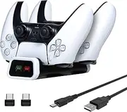 Numskull Sony PlayStation 5 DualSense Controller Charging Station (Twin Slot), Compatible with Official PS5 Controllers