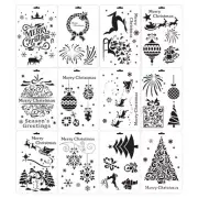 Pack of 12 Reusable Christmas Painting Stencil Templates DIY Drawing Stencils