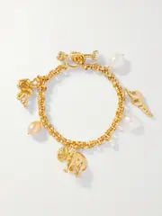 [Pacharee] Pacharee - Spirit Animal Gold-plated Pearl Charm Bracelet - One size One size Gold