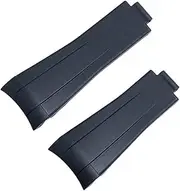 [KAVJU] 20mm Rubber Watch Band Black Adjustable Fold Buckle Watch Band For Rolex Strap For Submariner GMT OYSTERFLEX Daytona Bracelet