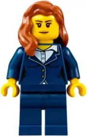 LEGO® Minifig cty0691 - Businesswoman - Dark Blue Pants Suit, Peach Lips