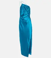 [The Sei] The Sei One-shoulder silk satin midi dress AU 12 blue