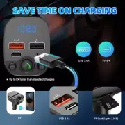 Bluetooth 5.0 FM Transmitter For Car, QC3.0 Type-C Q Kit Wireless Radio PD I5J3