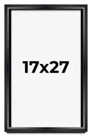 17x27 Shadow Box Frame Black | 1.25 inches Deep Real Wood Contemporary Shadowbox