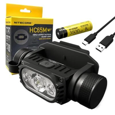 Nitecore HC65M UHE NVG Mountable Helmet Light -2000 Lumens w/ NL1835HP Battery