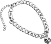 ERINGOGO Cat Collar with Bell Tiny Cat Chain Bell Pink for Tags Pet Adjustable Blue Kitten Chain Collar Fancy Small Kitten Neck Decorative with Pet Accessory Silver Aluminum Alloy