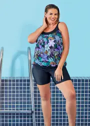 [Taking Shape] Taking Shape Poolside Blouson Tankini Size 30 in Print - Plus Size Women's Clothing Print
