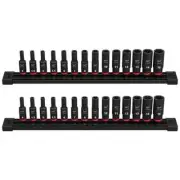 Milwaukee Impact Socket Set 1/4" Drive Metric Deep Well 6-Point Black (28-Piece)