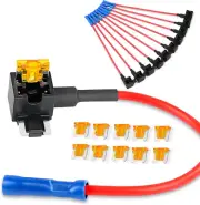 - 50038R 10 Pack 12V Car Add-A-Circuit Fuse TAP Adapter with 5 Amp Low Profile M