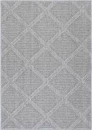 Vouza Grey Geometric Flatweave Rug