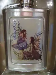 NEW AMY BROWN ALWAYS STAINLESS STEEL 3OZ FLASK FAIRY FAERY
