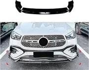 Car Front Bumper Splitter Lip Compatible for Mercedes Benz GLE Class Coupe W167 C167 A-MG 2024 Carbon Look/Black ABS Lower Spoiler Blade Auto Part(Glossy Black)