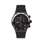 【SWATCH】IRONY 金屬CHRONO系列手錶 MAGENTA AT NIGHT 金屬錶 男錶 女錶 瑞士錶 錶 三眼 計時碼錶(43MM)