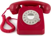746 Rotary 1970S-Style Retro Landline Phone - Curly Cord, Authentic Bell Ring -