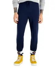 Sun + Stone Men's Matty Sweater Jogger Pants in Navy-Size XL