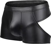 [Generic] Stockings Women Lingerie Waist Men Sexy Thong Faux Leather Lingerie Briefs Underwear Boxer Shorts Briefs String Fishnets for Women Lingerie