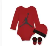 Nike 6-12 Mth Jordan Jumpman 3pc Box Set Newborn Baby Gift Bodysuit Booties