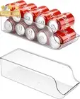 Can Dispenser Organizer, 2 Pack, Clear Plastic, Fridge/Pantry Storage
