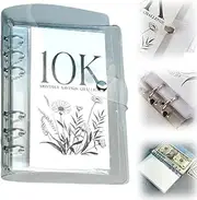 12-Month Envelopes Money Saving Challenge Binder, Money Saving Binder with Envelopes,Single Grid Savings Challenges Book and Budget Binder (A)