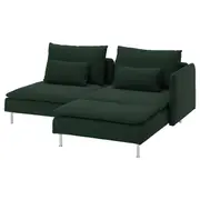 SÖDERHAMN 2-seat sofa, with chaise longue with armrest/Tallmyra dark green