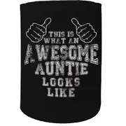 Stubby Holder - This Is What An Awesome Auntie Looks Like - Funny Novelty Birthday Gift Joke
