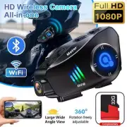 Motorcycle Helmet Bluetooth Helmet Headset Wireless Camera WiFi DVR Cam & 32G