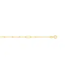 9ct Gold 19cm Paperclip & Beaded Trace Bracelet