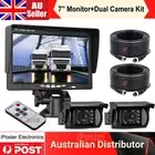 7" HD Screen Monitor+Dual Reversing CCD 4PIN Camera For Truck Caravan BUS VAN RV