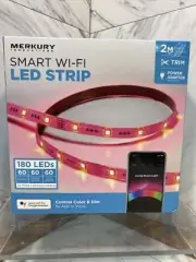 Smart Wi-Fi LED Strip Lights MERKURY INNOVATIONS (180 LEDs, 6.6ft) Trimmable NEW