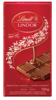 Lindt LINDOR Milk Chocolate Bar, 100g Chocolate Tablets