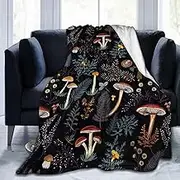 Mushroom Gifts Blanket 50"X40" Bed Throw Blanket Soft Lightweight Cozy Warm Blankets for Kids Teens Men Women