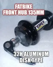 Fat bike front hub 135mm 32 hole, aluminum QR disc type with Skewer Torx Ebikes