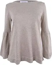 [Calvin Klein] Womens Plus Metallic Bell Sleeves Pullover Sweater