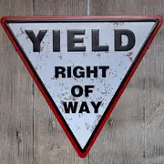 Yield Right Of Way Triangle Metal Tin Sign Poster