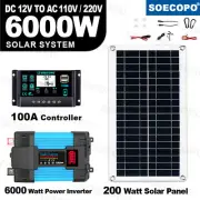 6000W Solar Panel Sets Solar Power Inverter Generator 100A Home 110V Grid Syst8F