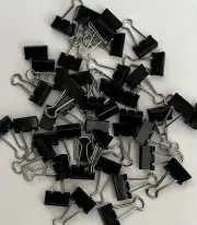 48pce 2cm Foldback Clip Black Metal Office Stationery School